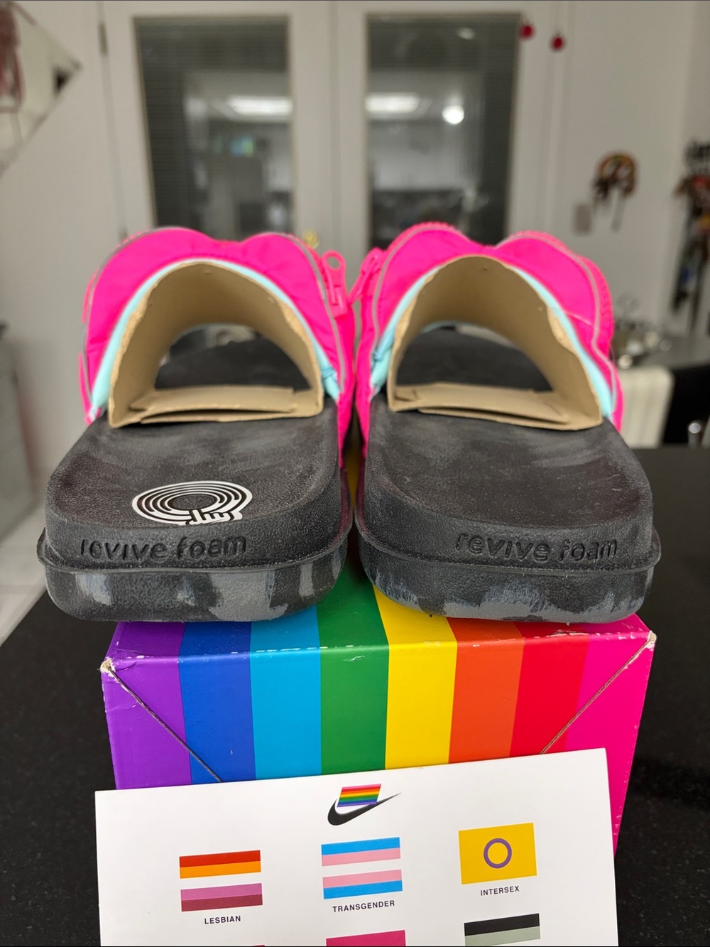 Nike Hot Pink & Black BeTrue Slide Sandals - Picture 7 of 12